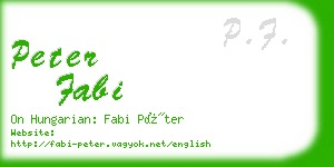 peter fabi business card